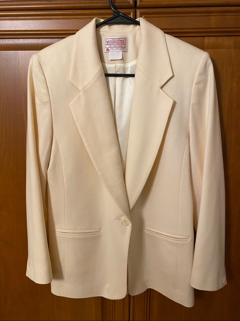 Vintage Petite Pendleton Cream Blazer Size 8